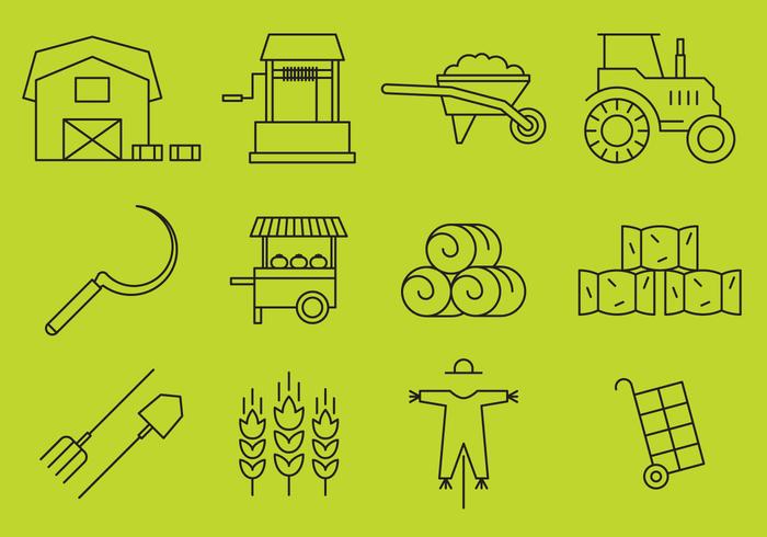 Farm Line Icons vector