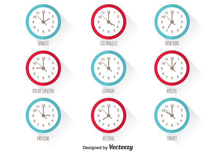 World Time Zone Vector Set