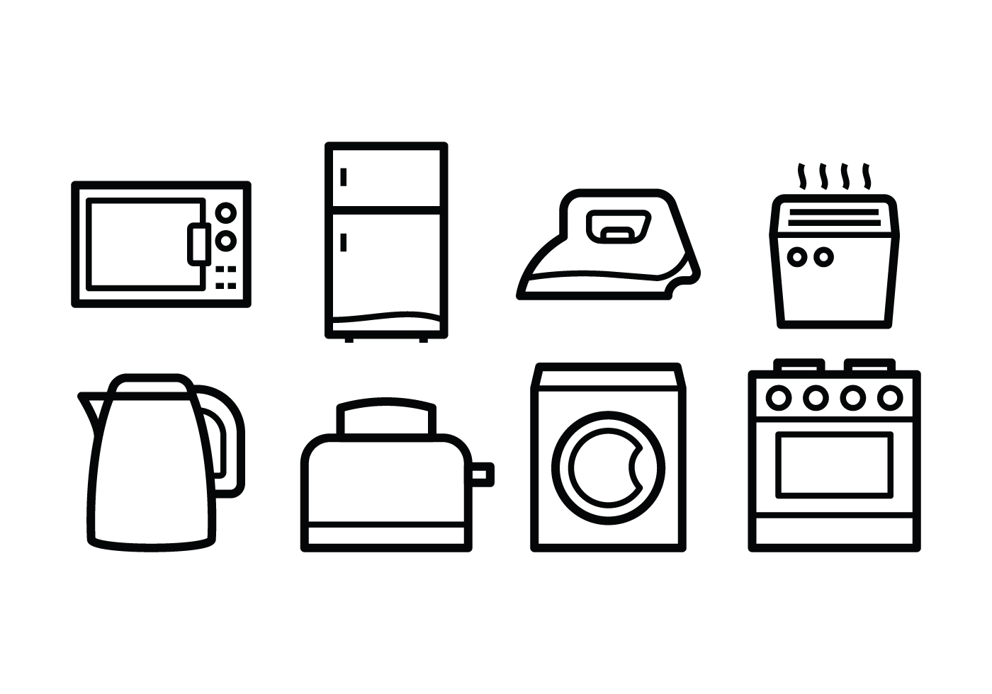 Download Free Home Appliances Icons 122725 - Download Free Vectors ...