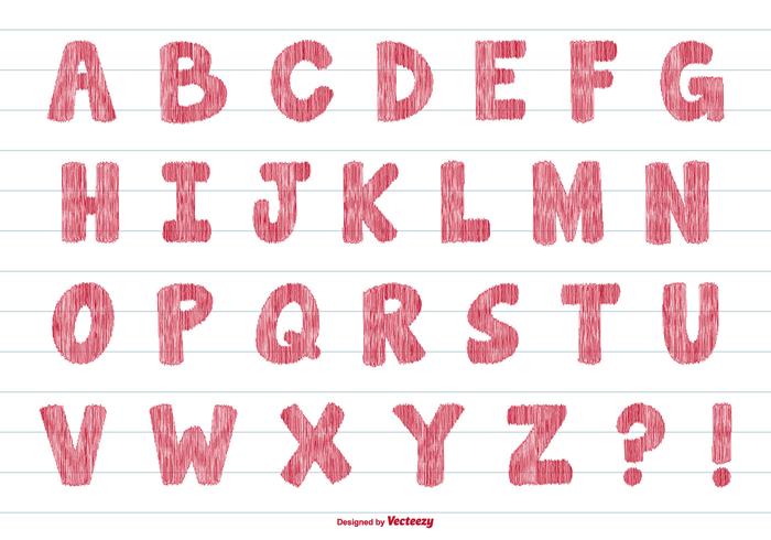Scribble Style Vector Alphabet Scribble Style Vector Alphabet