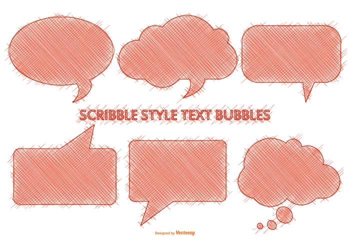 Scribble Style Speech Bubbles vector