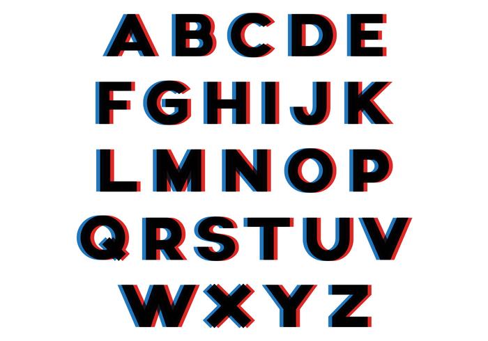 3D Effect Alphabet vector