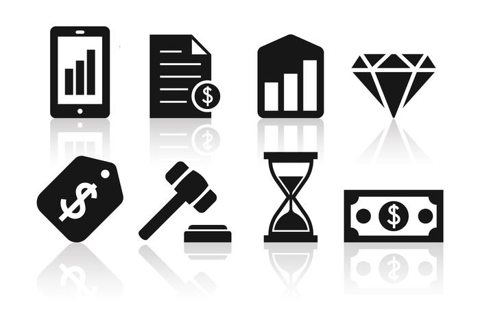 Libre Minimalista Negocios y Finanzas Icon Set vector