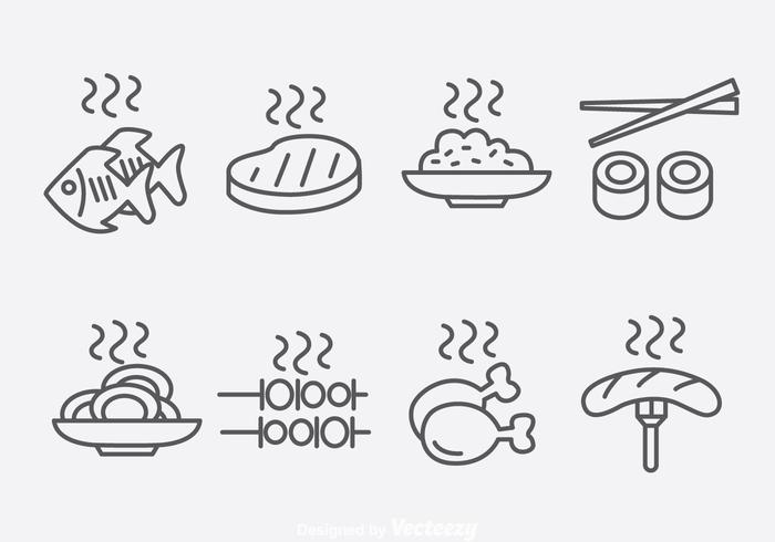 Outline Food Icons Vector