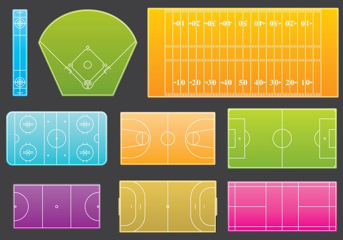 Courts Line Icons vector