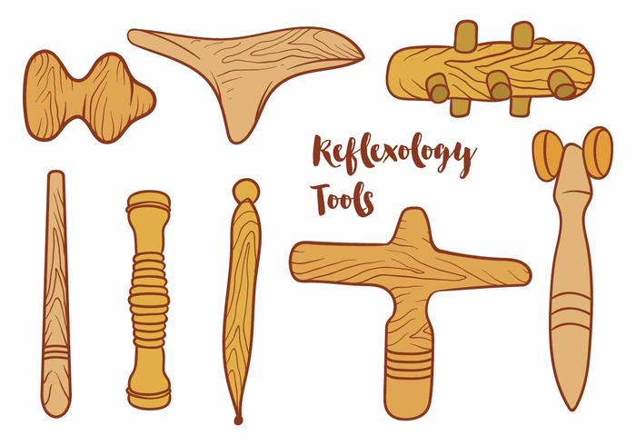 Conjunto de Herramientas de Reflexología vector