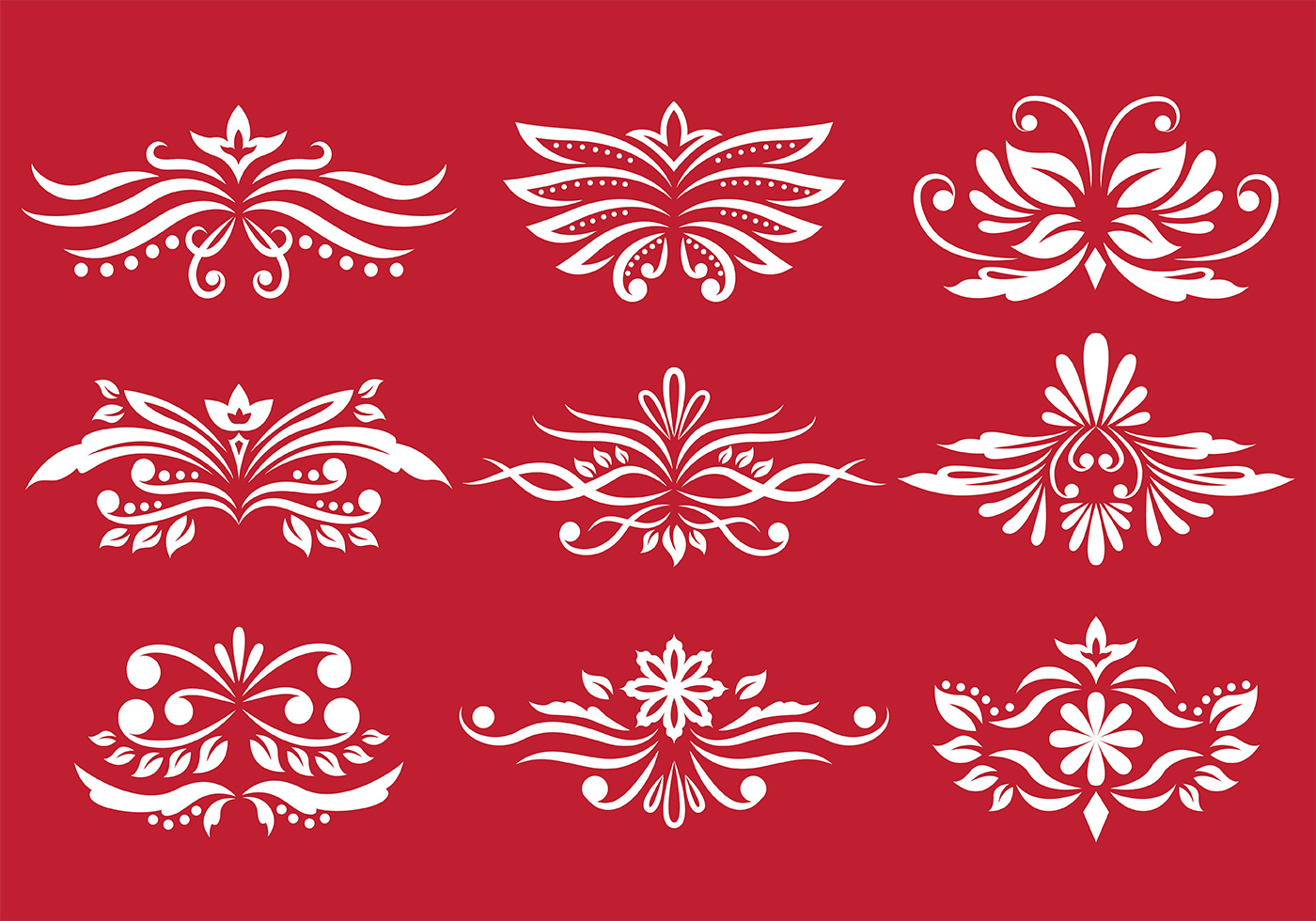 Cartouche vector icon set with scrollwork designs. 