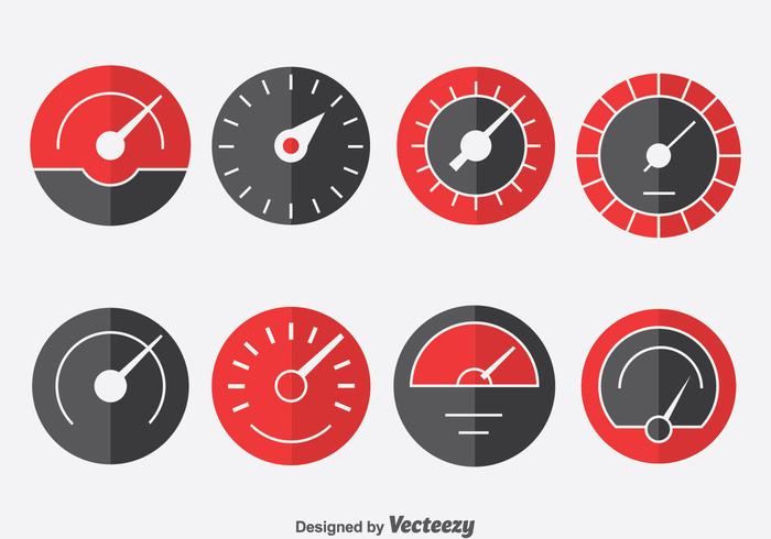 Tachometer Indicator Icons Set vector