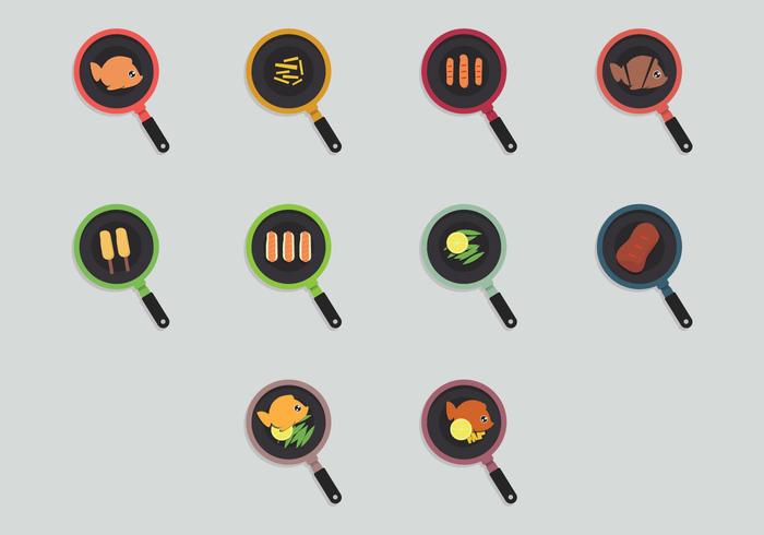 Fish Fry Icon Set Fish Fry Icon Set