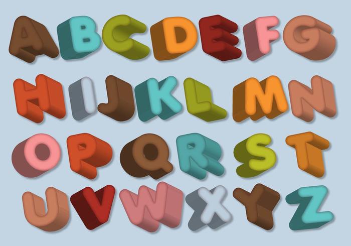 Letras letras alfabeto dimensional vector