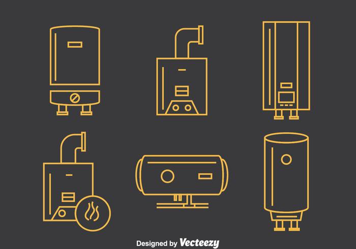 Boiler Line Icons Vector