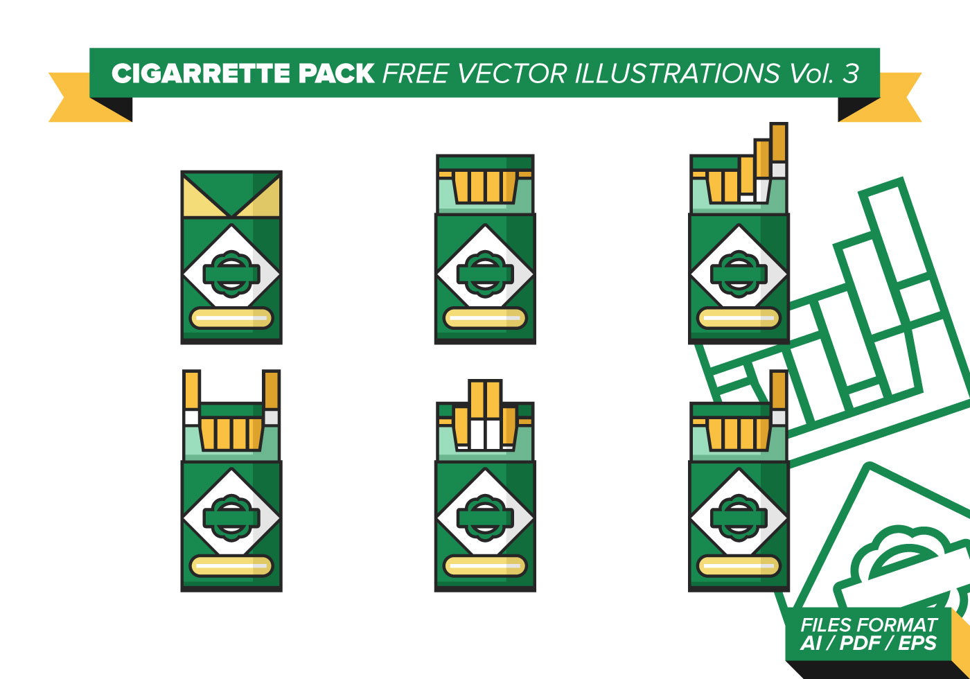 Download Cigarette Pack Free Vector Illustrations Vol. 3 - Download ...