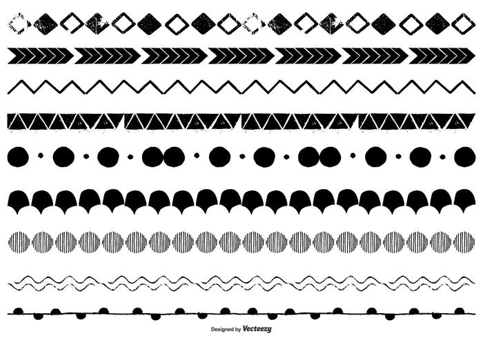 Fronteras vectoriales dibujadas a mano vector