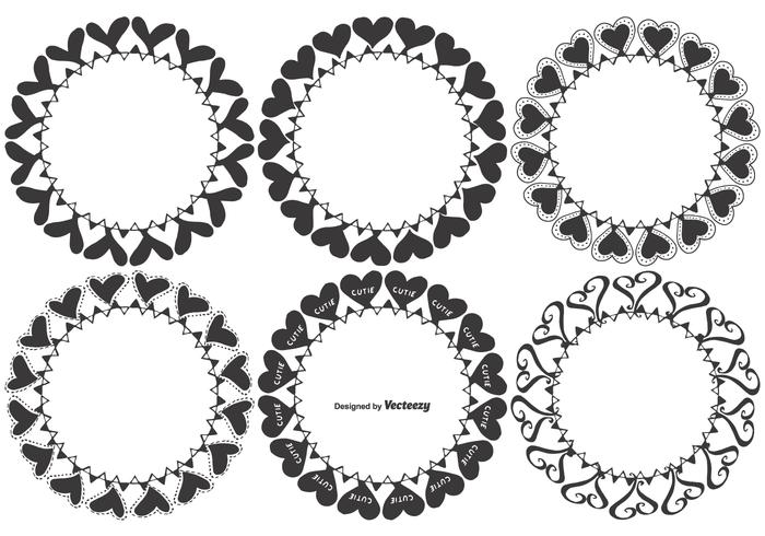 Hand Drawn Vector Heart Frames