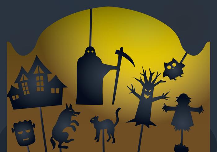 Glowing Halloween Shadow Puppet vector