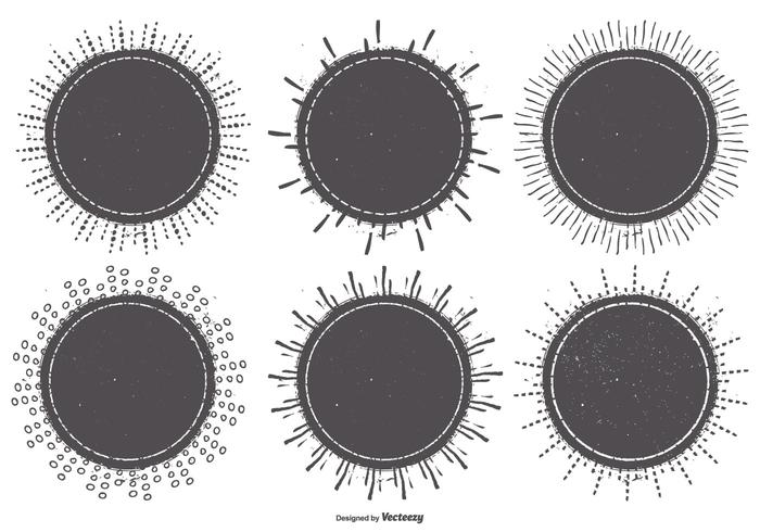 Insignias del resplandor solar del estilo del vintage vector