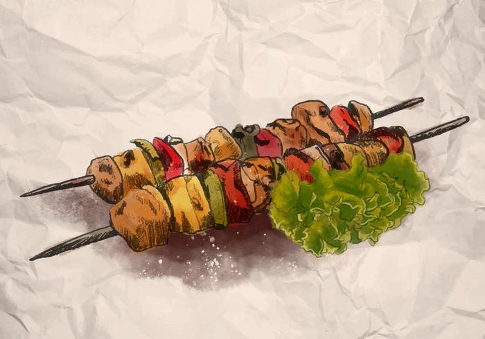 Brochette esbozado en el papel del arte vectorial vector