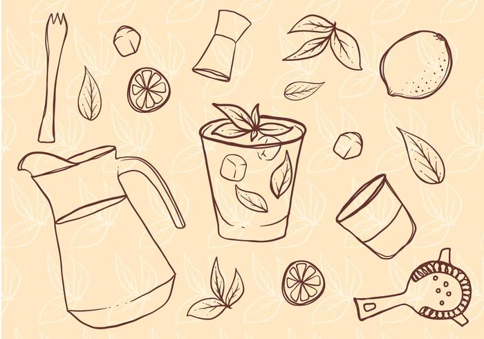 Free Hand Drawn Caipirinha Set vector