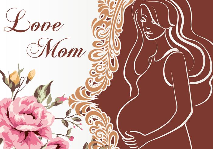 Vector Illustration of Pregnant mom invitation