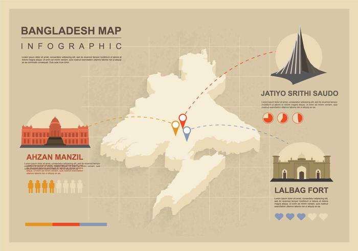 Free Bangladesh Mapa Ilustración vector