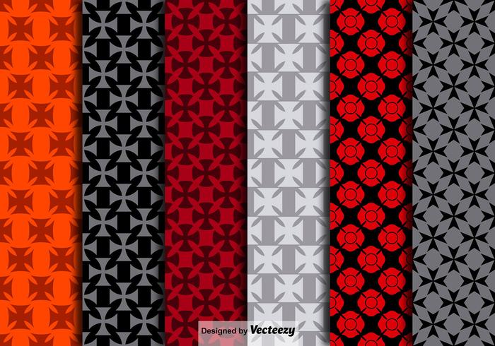 Vector Maltese Crosses Seamless Patterns