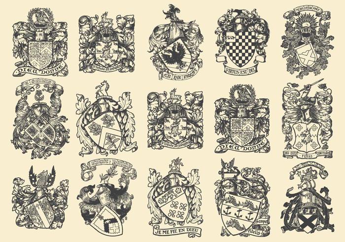 Complex Heraldic Emblems vector