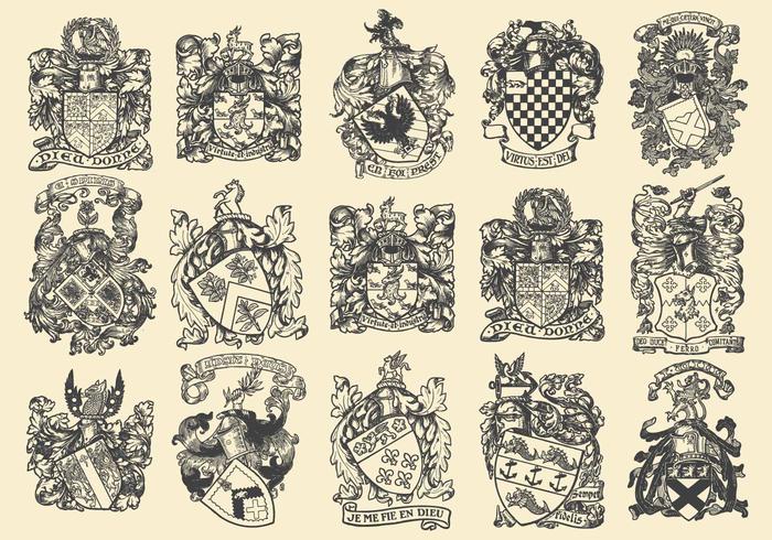 Complex Heraldic Emblems vector