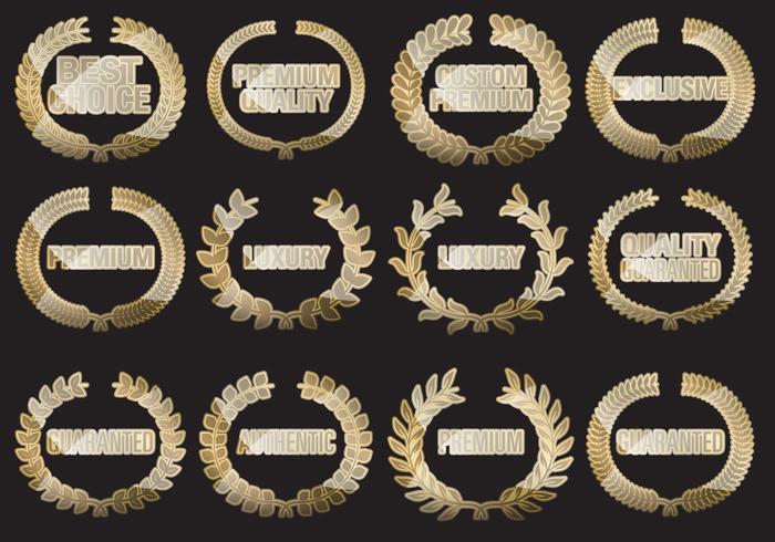 Insignias Premium de Laurel vector