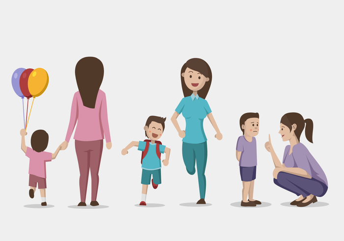 Mom and child vector illustration