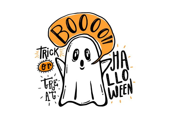 Halloween Hand Drawn Ghost Vector