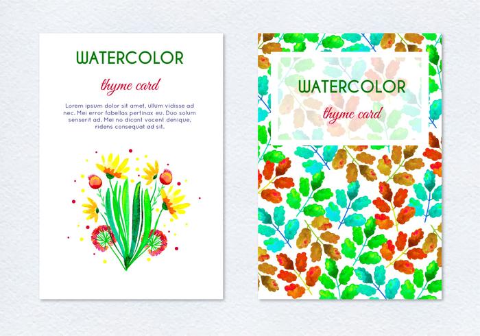 Free Vector Hand Drawn Watercolor Herb Floral Cards