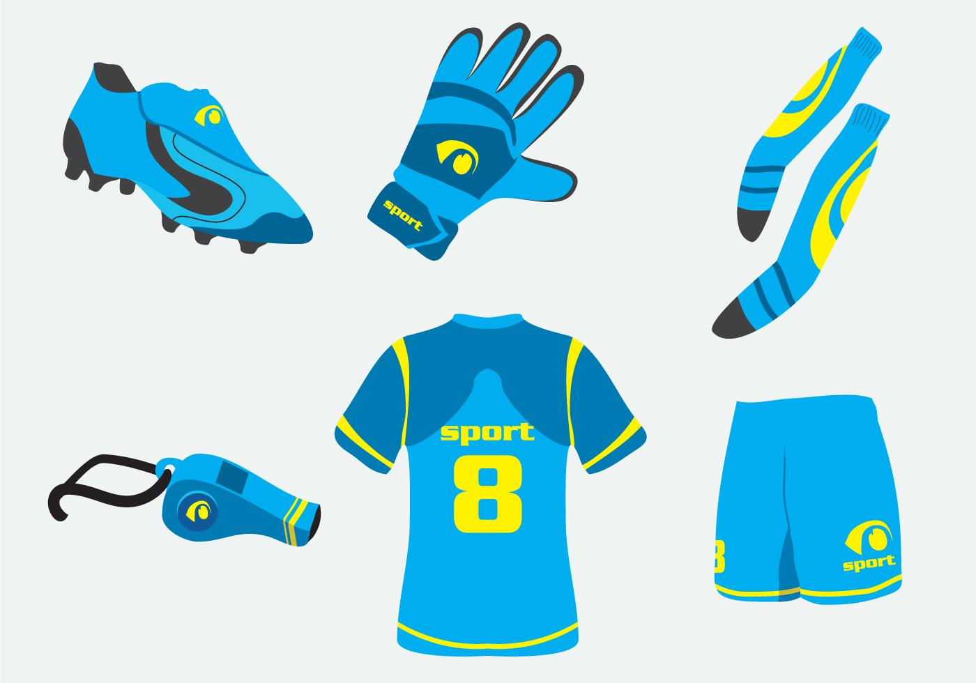 Blue Football Kit Vector 122990 Vector Art at Vecteezy