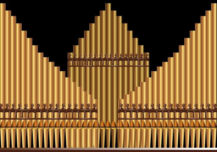 Pipe Organ Church Musical Background vector