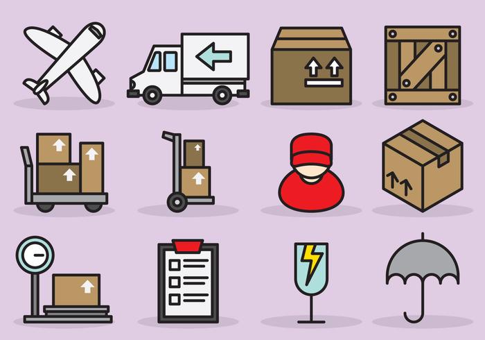 Cute International Delivery Icons Cute International Delivery Icons