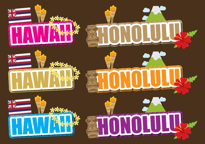 Títulos de Hawaii y Honolulu vector