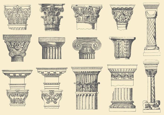 Historical Pillars vector