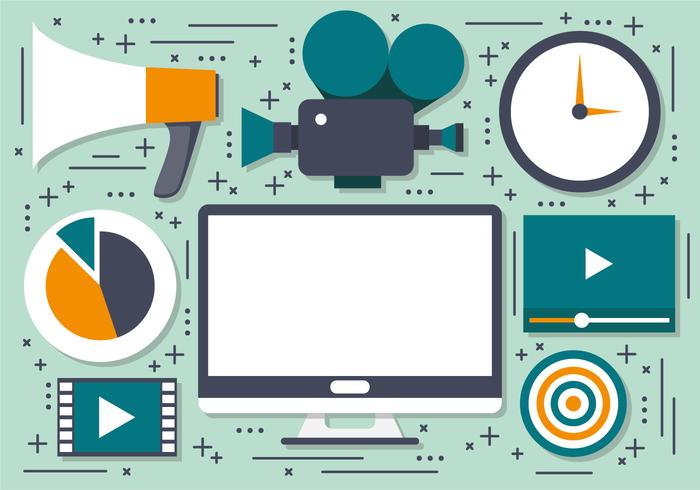 Iconos Vector Video Marketing