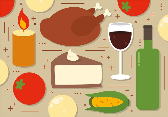 Thanksgiving Food Illustration  vector