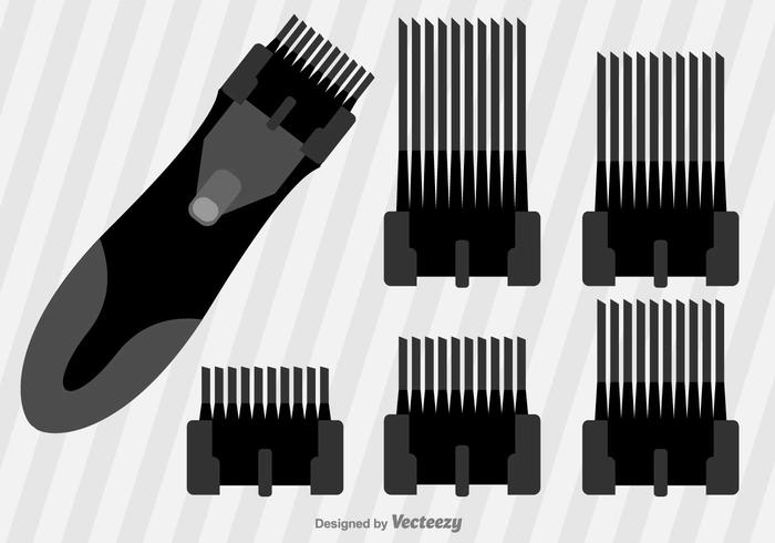 Iconos vectoriales de clippers planos de pelo vector