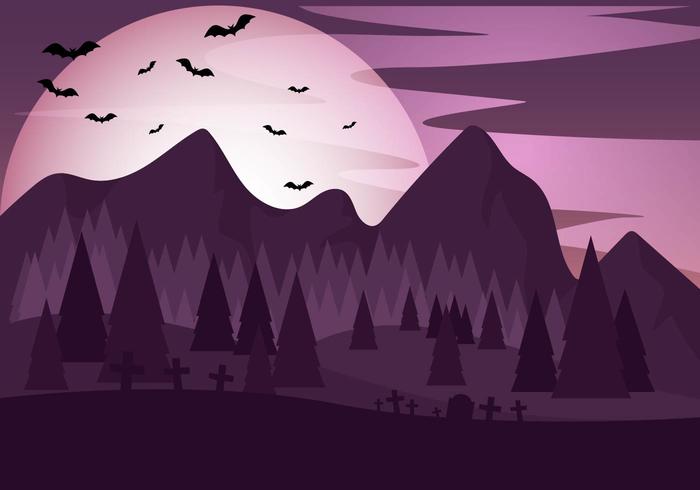 Purple Halloween Night Vector