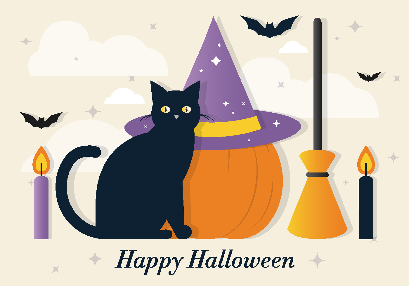 Download Halloween Cat Vector Elements - Download Free Vectors ...