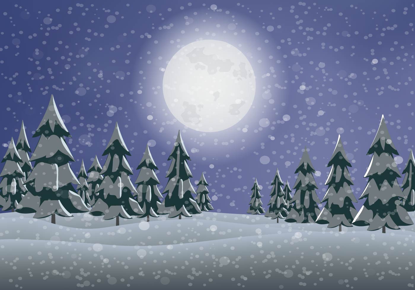 Snowy Pine Tree Landscape Vector 123097 - Download Free Vectors