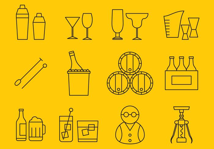 Line Bar Icons vector