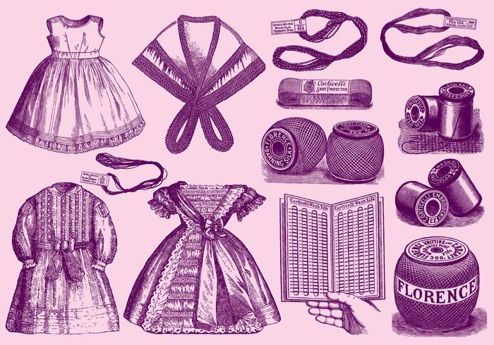 Vintage Lace Materials And Applications vector