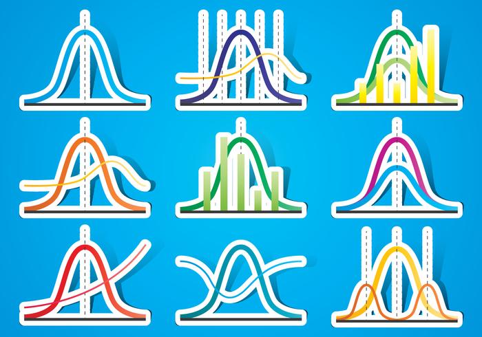 Bell Curve Stickers vector