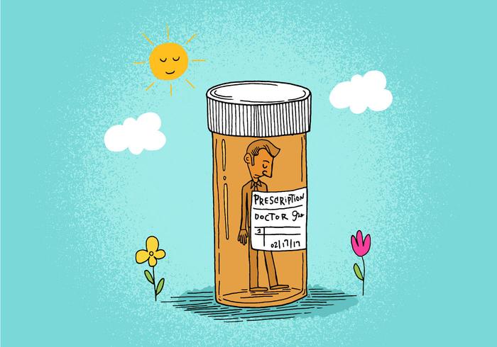 Prescription Bottle Man vector