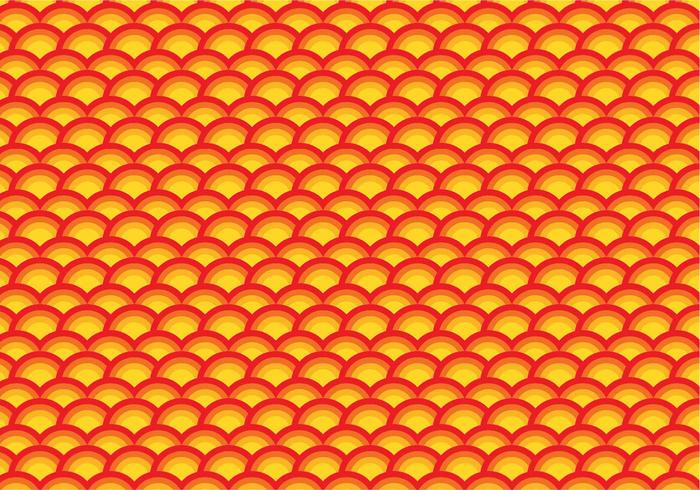 Orange scallop repeating pattern vector