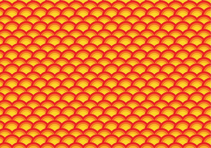 Orange scallop repeating pattern vector