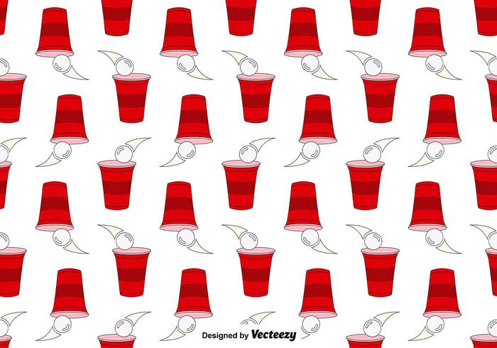 Vector Seamless Pattern Of Beer Pong Game