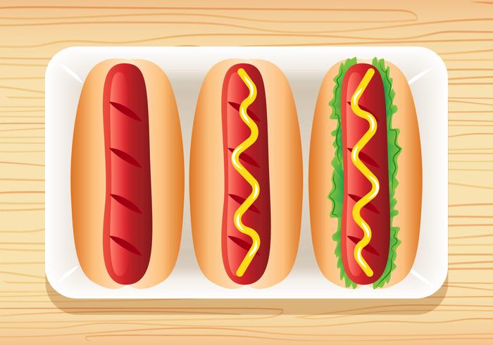 3 Delicious Hotdog Vectors 3 Delicious Hotdog Vectors